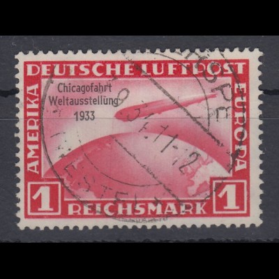 Deutsches Reich Zeppelin-Chicagofahrt 1RM Mi.-Nr. 496 sauber gestempelt