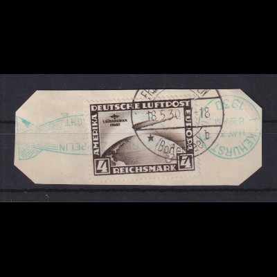 Dt. Reich 1930 Zeppelin-Südamerikafahrt 4RM Mi-Nr. 439 Y gestempelt in D und USA