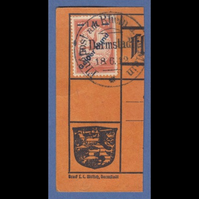 Dt. Reich 1912 Halbamtliche Flugpost 1 M "Gelber Hund" Mi.-Nr. IV auf Kartenteil