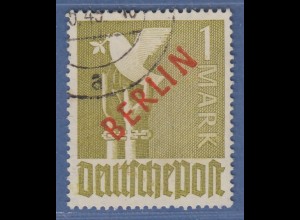 Berlin 1949, Rotaufdruck 1DM-Spitzenwert gestempelt, bestgeprüft LIPPSCHÜTZ