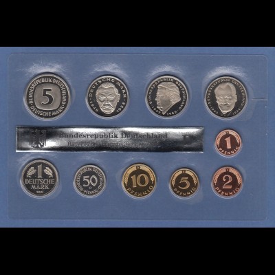 Der LETZTEN DM-Kursmünzen vor dem EURO ! Kursmünzensatz 2001 D stg. komplett