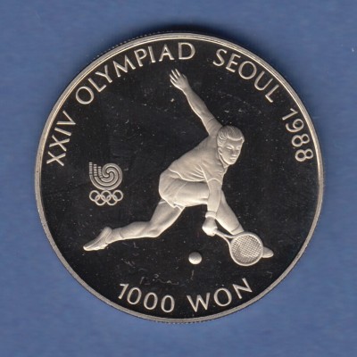 Volksrepublik Korea 1000 Won - Olympische Spiele 1988 - Tennis