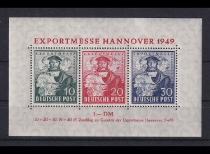 Bizone Blockausgabe Exportmesse Hannover 1949 Mi.-Nr. Block 1 ** 