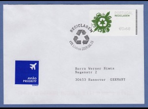 Portugal 2009 ATM Recycling NewVision Mi.-Nr. 66.3 Wert 0,68 auf FDC nach D