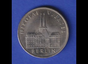 DDR 5 Mark Gedenkmünze 1987 Nikolai-Viertel Berlin stempelglanz stg 