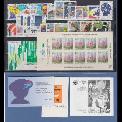 Finnland / Suomi Briefmarken-Jahrgang 1992 komplett **, dabei auch MH 