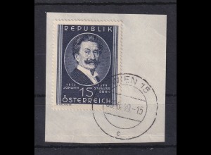 Österreich 1949 Sondermarke Johann Strauss Mi.-Nr. 934 auf Briefstück, ET-O !