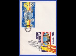 USA 1981 Weltraumfahrt / Space Shuttle Zusammendruck Mi.-Nr. 1481-1488 auf FDC