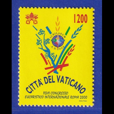 Vatikan 2000 Mi.-Nr. 1351 Sondermarke ** Eucharistischer Weltkongress