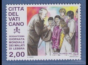 Vatikan 2013 Mi.-Nr. 1789 Sondermarke ** Raoul Follereau, Kampf gegen Lepra