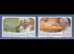 Vatikan 2013 Mi.-Nr. 1790-91 Satz kpl. ** Papstreisen 2012