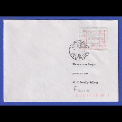 Portugal Frama-ATM Nr. 002 Wert 052,5 auf Brief nach F vom 21.1.86