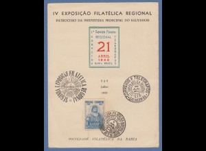 Brasilien 1948 Folhinha Comemorativa Exposicao Filatélica Saklvador de Bahia