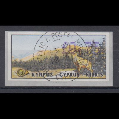 Zypern Amiel-ATM 1999 Mi-Nr. 3 Höchst-Wert 0,75 mit Ersttags-O 