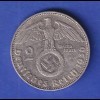 Deutsches Reich 2-Reichsmark Silbermünze Hindenburg 1936 J SELTEN !!!