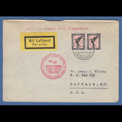 Dt. Reich Zeppelin LZ 127 Vogtlandfahrt 1930 Brief nach Buffalo / NY / USA