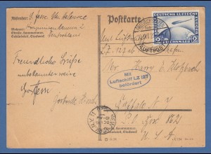 Dt. Reich Zeppelin LZ 127 10.10. 1928 Postkarte gel. nach Buffalo / NY / USA