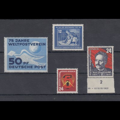 DDR 1949-51 Lot 4 verschiedene Sondermarken ** 