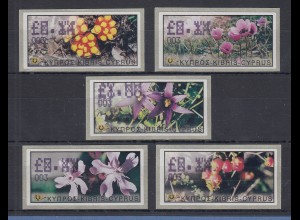Zypern ATM Wildblumen 2002 Mi.-Nr. 5-9 Aut.-Nr. 003 Doppeldruck Testdruck / Wert