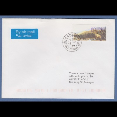 Zypern Amiel-ATM 1999, Mi-Nr. 2 Auflage B Wert 0,26 auf adressiertem FDC