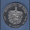 Cuba / Kuba Silbermünze Olympische Spiele 1992 Barcelona 10 Pesos Basketball