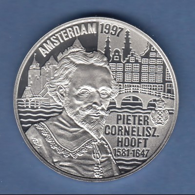 Niederlande 1997, Silbermünze 50 Euro Pieter Cornelisz Hooft, 25g Ag925