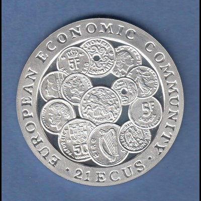 Gibraltar 1993, Silbermünze 21 Ecus EWG , 19,2g Ag925 