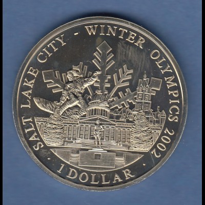 Cook Islands Olympische Winterspiele Salt Lake City 2002 1 Dollar Kapitol 