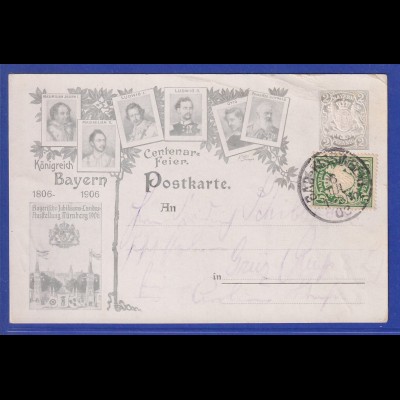 Bayern Mi.-Nr. 61 auf Postkarte aus Bad Kissingen, 1908 
