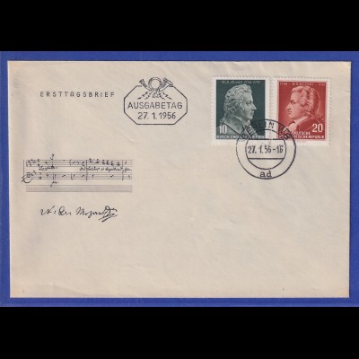 DDR 1956 Wolfgang Amadeus Mozart Mi.-Nr. 510-511 auf offiz. Ersttagsbrief / FDC