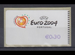 Portugal 2003 ATM Fußball EM Euro 2004 Mi-Nr. 42.3. Z1 Wert €0,30 **