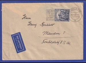 Berlin Philharmonie 30Pfg. Mi.-Nr. 73 auf Lp-Brief nach München, überfrankiert