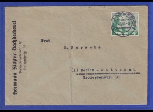 Berlin Goethe 10Pfg Mi.-Nr. 61 als EF auf Berliner Ortsbrief, O 1.1.50