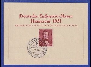 Berlin Mi-Nr 74 mit So-O 7.5.51 auf Karte Deutsche Industrie-Messe Hannover 1951