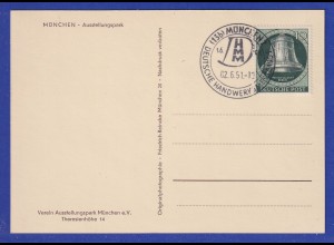 Berlin Mi-Nr 76 mit So.-O auf Karte München Deutsche Handwerks-Messe 1951