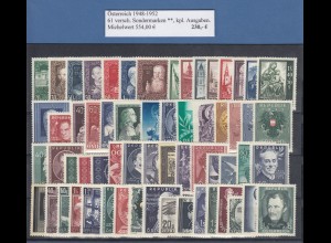 Österreich 1948-1952 Lot 61 versch. Sondermarken einwandfrei ** kpl. Ausgaben