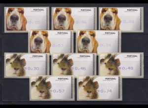 Portugal 2005 ATM Hund / Hamster Amiel Mi-Nr 50-51 je Satz 5 Werte **