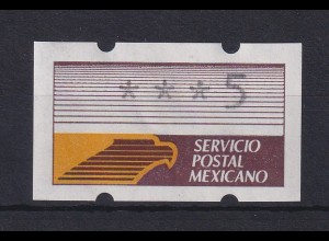 Mexiko Klüssendorf-ATM 1. Ausgabe z-Pap. Kleinstwert 5 ** 