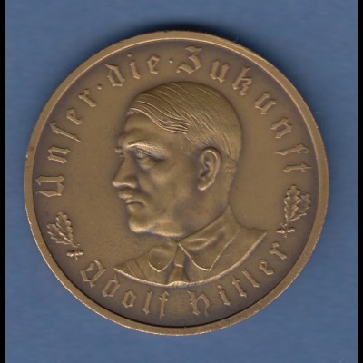 Bronze-Medaille auf Adolf Hitler und die Machtergreifung 1933 Unser die Zukunft