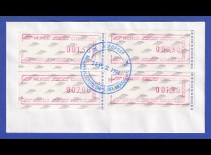 Mexiko Frama-ATM Mi.-Nr. 6 Satz 4 Werte 90-130-190-200 auf Umschlag mit O 1994