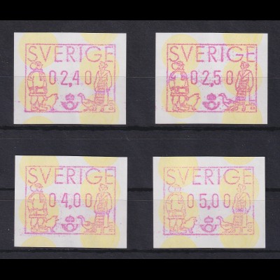 Schweden 1991 , FRAMA ATM Mi.-Nr. 1 Satz 4 Werte 240-250-400-500 **