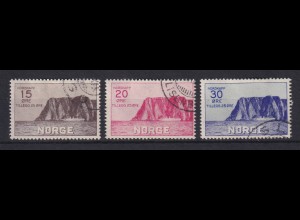 Norwegen 1930 1. Nordkap-Ausgabe Mi.-Nr. 159-161 gestempelt
