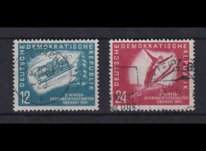 DDR 1951 Wintersport Mi.-Nr. 280-81 Satz 2 Werte gestempelt 