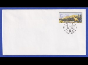 Zypern Amiel-ATM 1999 Mi-Nr. 4 Aut.-Nr.004 Wert 0,26 auf blanco-FDC 