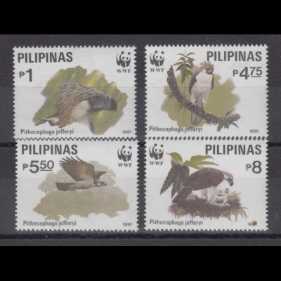 Philippinen 1991 WWF Vögel Affenadler Mi.-Nr. 2038-41 Satz 4 Werte **