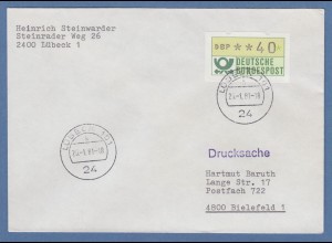 ATM 1.1 Wert 40 auf Inbetriebnahme-Beleg MWZD-Standort Lübeck 101 20.1.1981