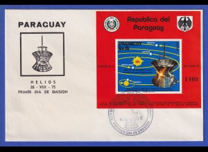 Paraguay 1974 Blockausgabe Forschungssatellit Helios Mi.-Nr. Block 251 FDC