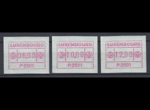 Luxemburg ATM P2501 rotlila Tastensatz 6-10-12 ** 