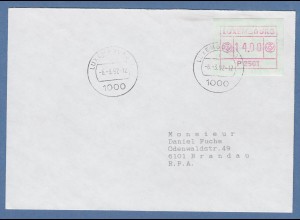 Luxemburg ATM P2501 Wert 14 auf Brief nach D, O 6.3.92
