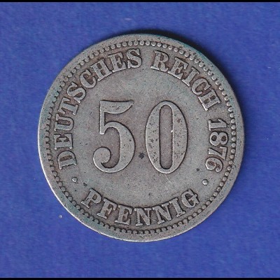 Deutsches Kaiserreich Kursmünze zu 50 Pfennig 1876 A